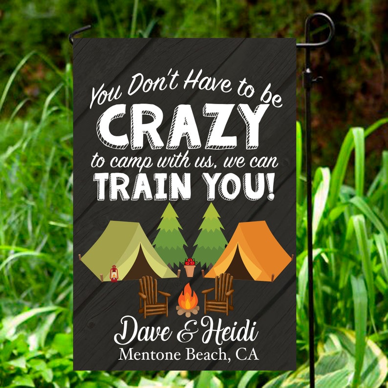 Camping Flag funny flag Personalized Garden Flag Home and Etsy