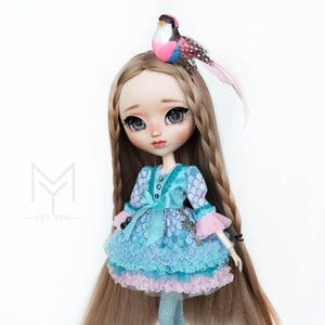 Pullip dress / Blythe Dress / &quot;Liv&quot; / Doll Dress / Stockings / Headpiece