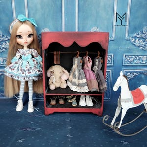 1/6 scale OOAK Wardrobe for Blythe / Pullip / Barbie / Vintage Furniture