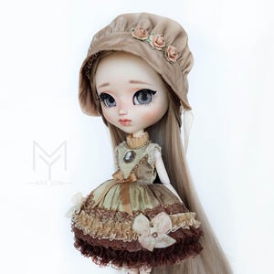 Pullip dress / Blythe Dress / &quot;Charlotte II&quot; / Doll Dress / Hat
