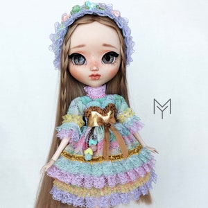 Pullip dress / Blythe Dress / &quot;Rainbow&quot; Collection / Doll Dress / Headpiece