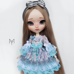 Pullip dress / Blythe Dress / &quot;Dzyune&quot; / Doll Dress / Headpiece