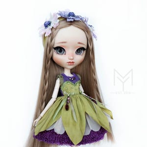 Pullip dress / Blythe Dress / &quot;Lavender&quot; / Doll Dress / Headpiece