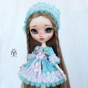 Pullip dress / Blythe Dress / &quot;Molly&quot; / Doll Dress / Headpiece