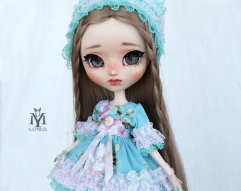 Floral Doll Dress & Headpiece: Fits Pullip, Blythe