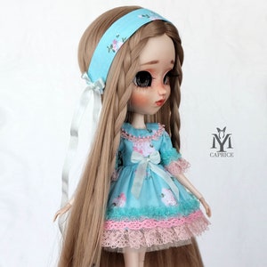 Pullip dress / Blythe Dress / &quot;Oleander II&quot; / Doll Dress / Headpiece