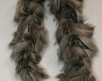 Real Fox Fur Fringe Boa / Scarf - Made in Canada