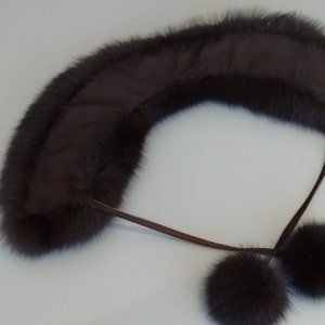Real Fox Fur Collar Pom Poms Made in Canada image 2