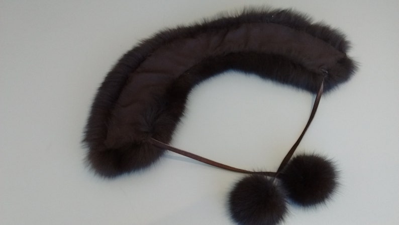 Real Fox Fur Collar Pom Poms Made in Canada image 2