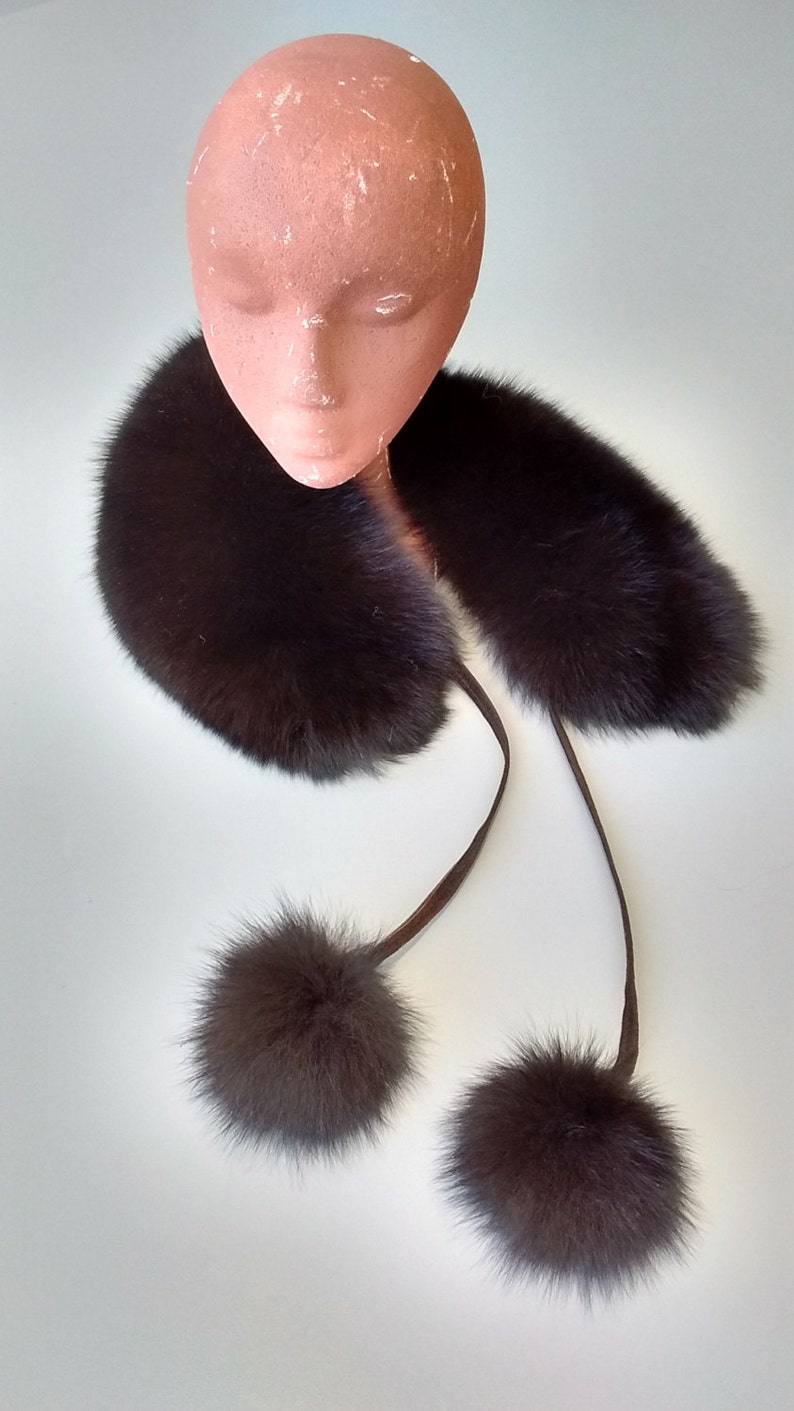 Real Fox Fur Collar Pom Poms Made in Canada image 1