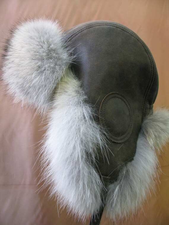 Aviator Fur Hat Coyote \u0026 Brown Leather 