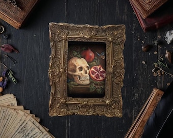 Memento Mori: Still life with Skull and Pomegranate Framed Print