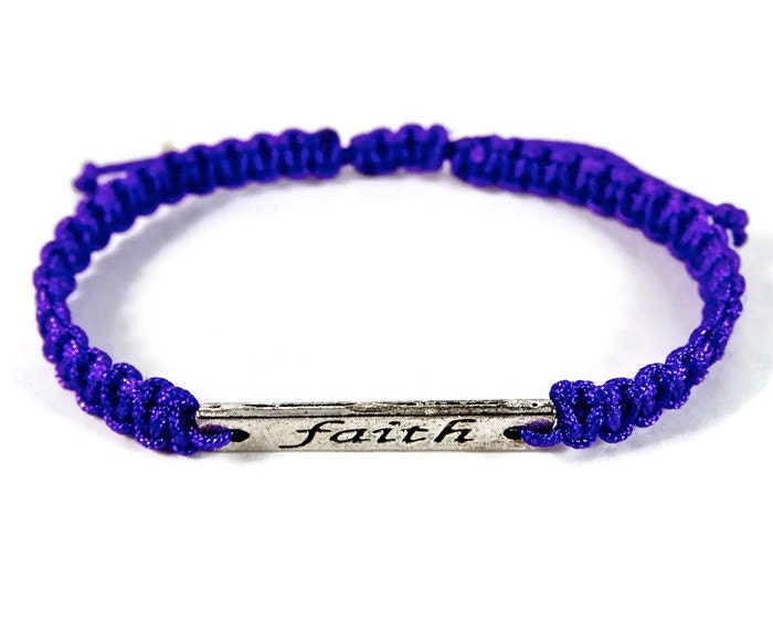 Christian Braceletsilver Faith Macrame Braceletbraided Braceletfaith