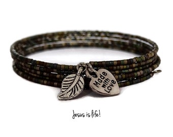 Multi Metallic Colored Miyuki Delica Memory Wire Wrap Bracelet