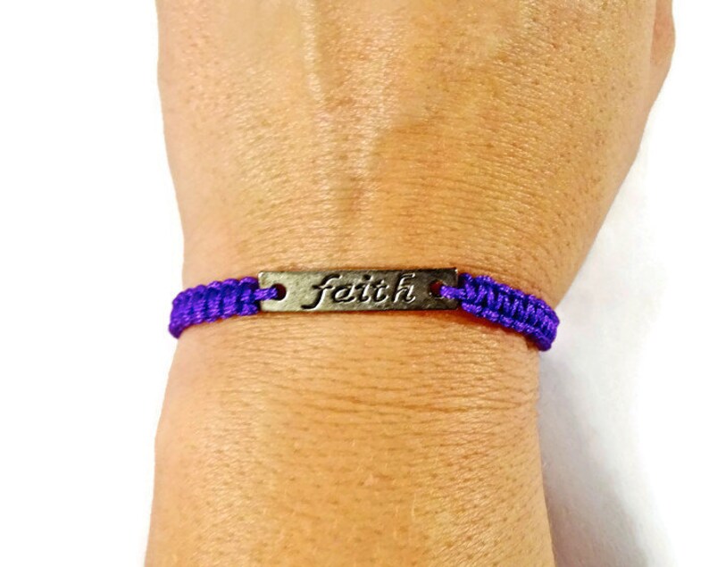 Christian Braceletsilver Faith Macrame Braceletbraided Braceletfaith