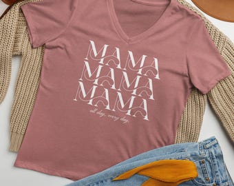 Mama | Mother's Day | Mom Shirt | Women’s relaxed v-neck t-shirt