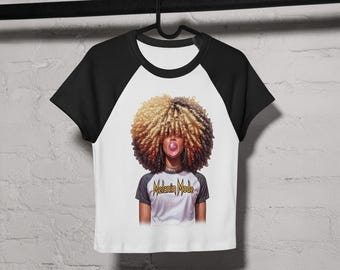 Melanin Mode | Women’s micro rib raglan baby tee