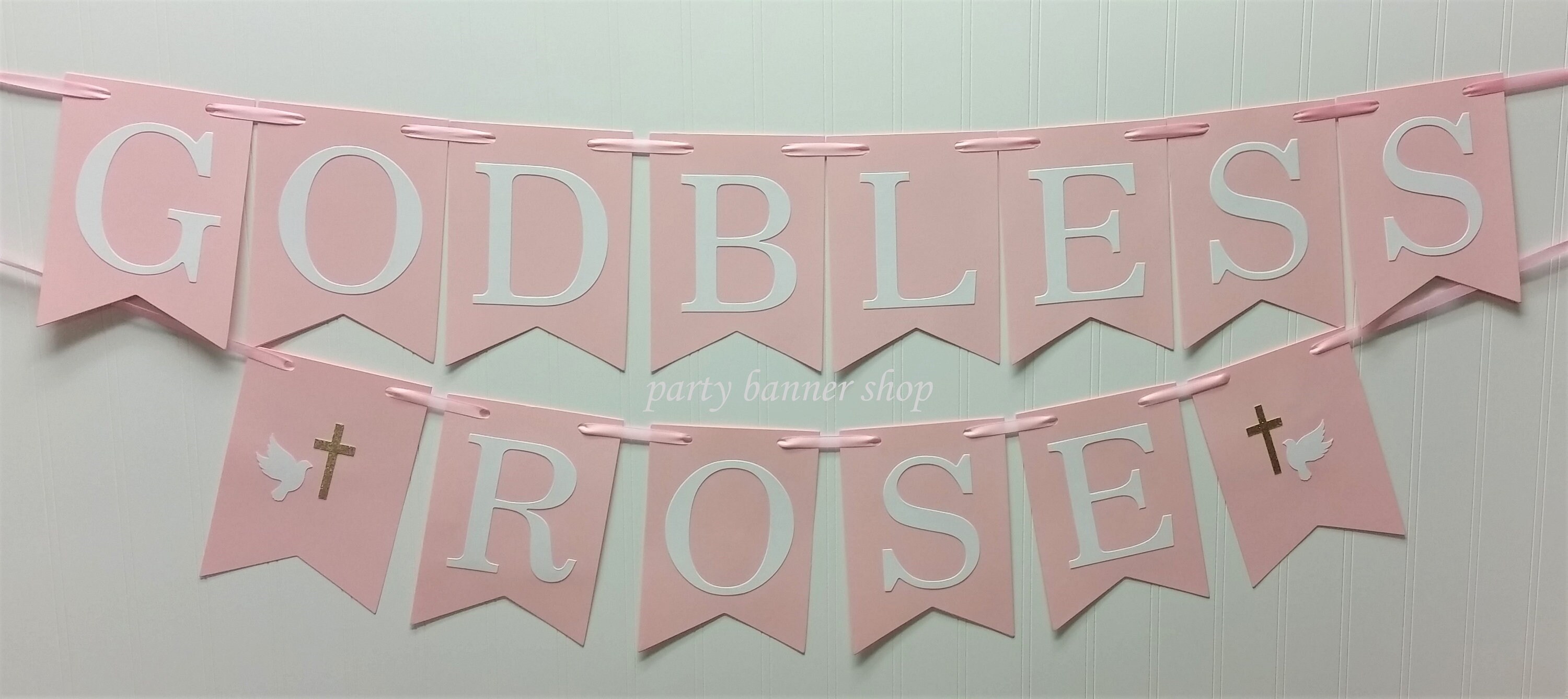 Baptism Banners Party Banners Banners with Name Baptism Etsy