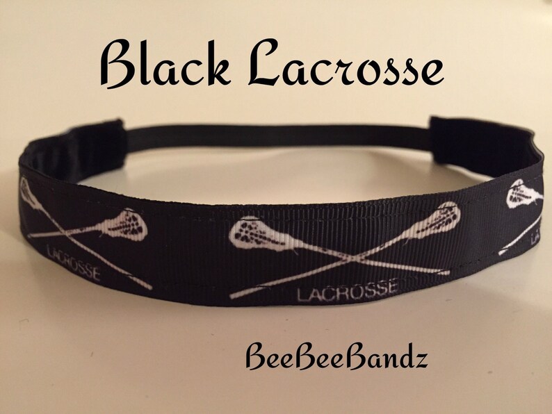 No Slip Headband Black Lacrosse LAX Handmade Activewear Hair Etsy