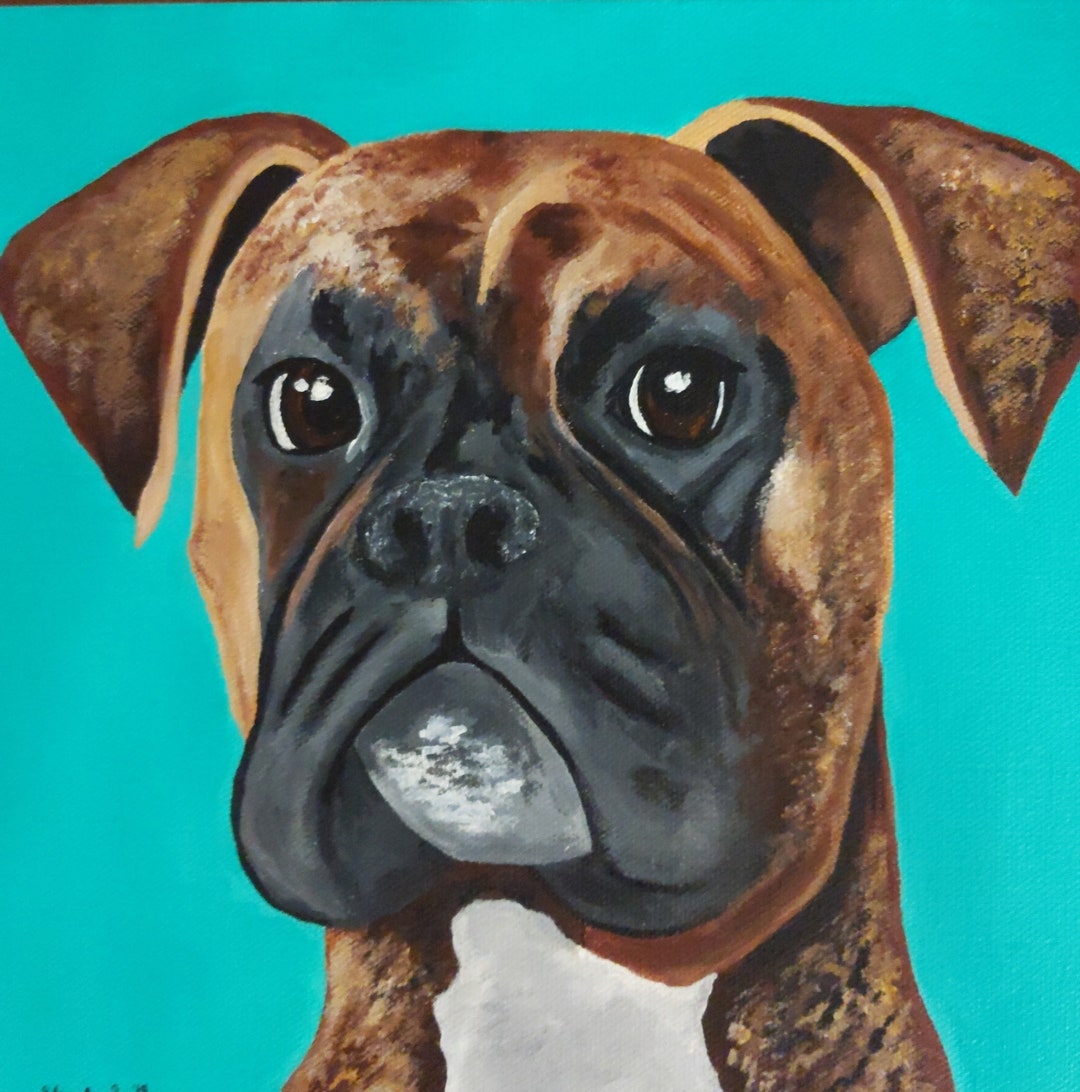 Custom Dog Portrait Painting | Hand-painted Pet Art on Canvas - Etsy