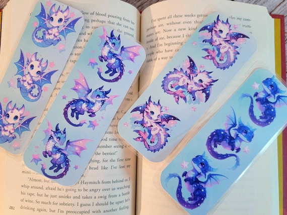 Galaxy Dragon Bookmark – Laminated Paper, Book Lover Gift
