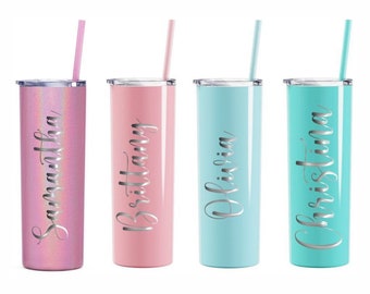 Bridesmaid gift, Skinny Tumbler, Insulated Bridesmaid Tumbler, Tall  Tumbler, Gift for mom, Sorority Gift, Water bottle, graduation gift