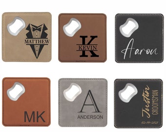 Groomsmen Gifts, Coaster Bottle opener, Groomsmen Gifts Personalized Coaster Groomsmen Proposal Best Man Gift Custom Square Groomsman gift