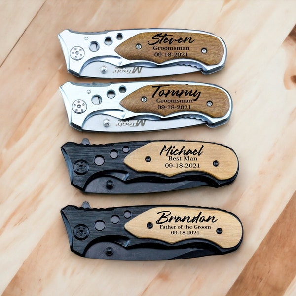 Personalized Pocket Knife for Groomsmen, Groomsmen Knives, Engraved Groomsman Knife, Groomsmen gifts, Groomsmen Proposal, Personalized Knife