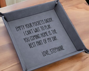 Valet Tray for Dad, Father's Day Gift, Catch All Table Tray, Dad Birthday Gift Personalized Gifts for Dad, Custom Valet Tray, Key Tray