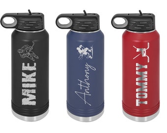 Personalized Hockey Player Water Bottle, Hockey Water bottle in 20oz, 32oz or 40oz, Hockey Gift for Boys