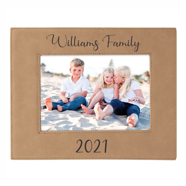 Family Picture Frame, Family Photo Gift, Personalized Photo Leather Frame, 4x6, 5x7, 8x10, Picture Frame Leatherette, gift for Friend