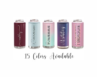 Personalized Slim Can Cooler, Engraved Can Cooler, Bridesmaid Gifts Skinny Can Holder, Beverage Holder, Bridesmaid Proposal Gifts