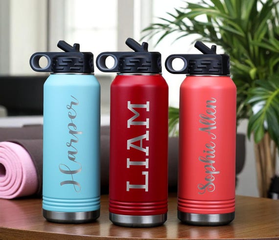 Custom Water Bottle, Personalized Engraved Water Bottle, Sports Water Bottle Gift, Gym Water Bottle, Back to School Gift for Teen
