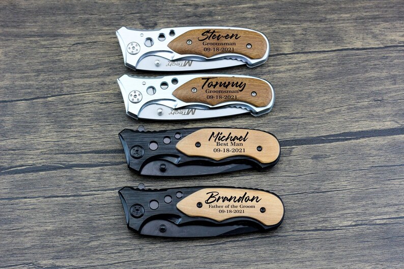 Personalized Pocket Knife for Groomsmen, Groomsmen Knives, Engraved Groomsman Knife, Groomsmen gift, Groomsmen Proposal, Personalized Knife 