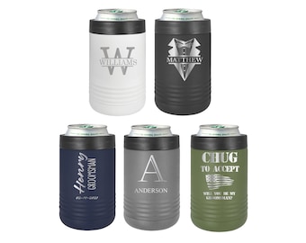 Groomsmen Proposal, Personalized Stainless Steel Can Cooler Engraved Tumbler, Groomsmen Gifts, Beer Can Holder, Bachelor Party Gift for him