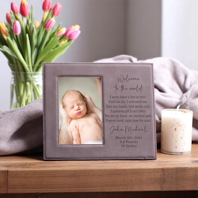 Personalized Baby Picture Frame – Custom Newborn Gift With Name, Poem ...