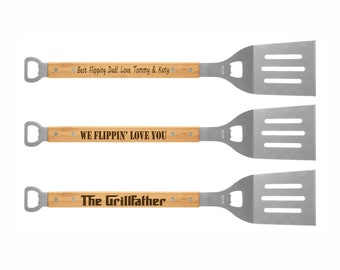 Personalized Spatula, Grilling Spatula, BBQ Spatula, Bamboo Wood Spatula, Engraved Spatula, Dad Spatula, Dad Gift, Fathers Day Gift for Dad