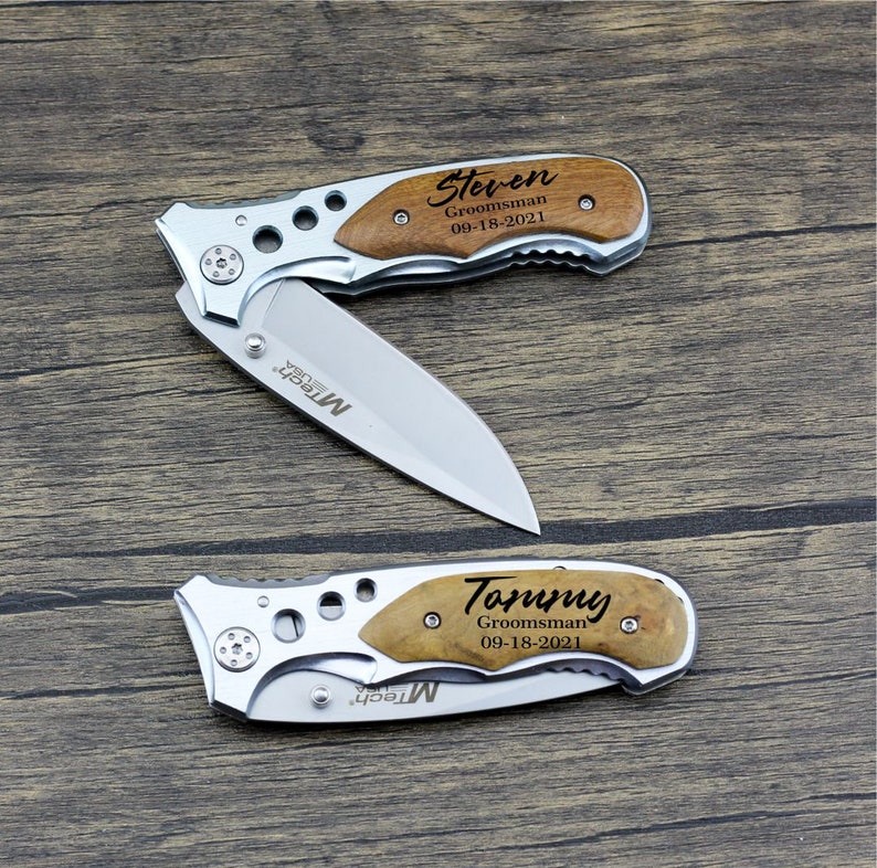 Personalized Pocket Knife for Groomsmen Groomsmen Knives Etsy