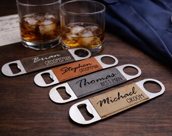 Personalized Groomsman Gift Bottle Opener – Custom Best Man Gift – Engraved Wedding Party Gift for Groom, Groomsmen Proposal