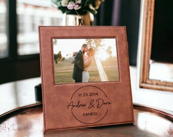 Personalized Wedding Frame, Custom Engraved Photo Frame, Gift For Wedding, Anniversary Frame, Newlywed Gift, 4x6 or 5x7 Picture Frame