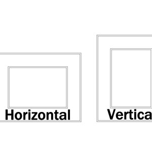 May include: A diagram showing the difference between a horizontal and vertical layout. The word "Horizontal" is below a rectangle with a smaller rectangle inside it. The word "Vertical" is below a rectangle with a smaller rectangle inside it.