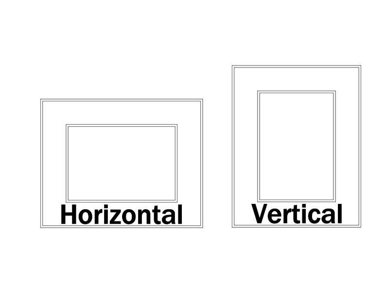 May include: A diagram showing the difference between a horizontal and vertical layout. The word "Horizontal" is below a rectangle with a smaller rectangle inside it. The word "Vertical" is below a rectangle with a smaller rectangle inside it.