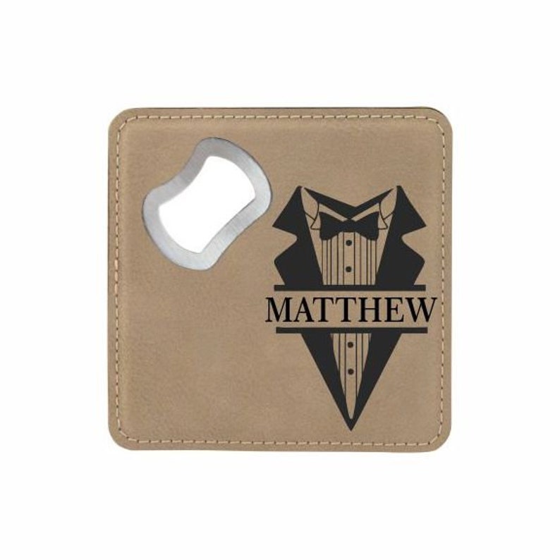 Tan Groomsman Bottle Opener