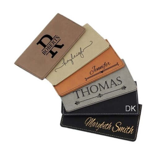 Personalized Checkbook Covers Leather Check Wallet Engraved - Etsy