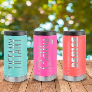 Personalized Slim Can Cooler, Engraved Can Cooler, Bridesmaid Gifts Skinny Can Holder, Beverage Holder, Bridesmaid Proposal Gifts