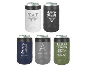Personalized Stainless Steel Can Cooler Engraved Tumbler, Groomsmen Gifts, Groomsmen Proposal, Beer Can Holder, Bachelor Party Gift for him