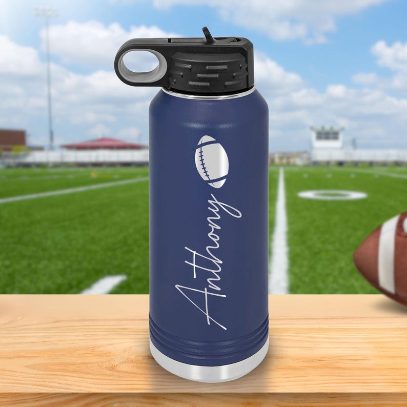 Personalized Football Player Water Bottle, Football Water Bottle in ...