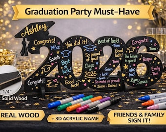 Personalized Class of 2026 Graduation Sign, Graduation Party Guest Book Alternative, Senior Photo Prop, Custom Name Grad Decor, Grad Party