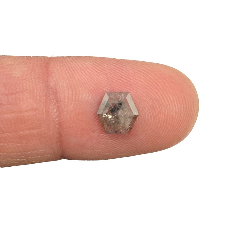1.05ct Hexagon Rose Cut Salt and Pepper Diamond