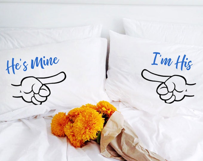 Gift for gay couple Gay couples He's Mine I'm His pillowcases Gay ...